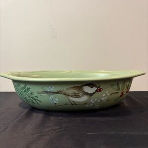 Pfaltzgraff Winterwood Chickadee Berry Oval Serving Dish